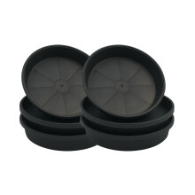 30cm (12?) Diameter Pack of 10 UK Made Plant Pot Saucers, Flower Pot Saucer - Black Plastic Plant Saucers - Ideal as a Drip Base Plant Pot Trays For