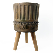 Leaf Large Planters Plant Pots, Fibreglass, 40cm Zandi Roman