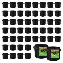50 Pack Vegetable Grow Bags, Gardening Plant Growing Bags Breathable Non-woven Fabric Plant Pots with Handles Indoor & Outdoor Grow Containers for