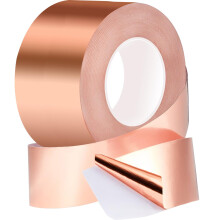 Rusoz Copper Slug Tape, 50mm x 20m Copper Tape Conductive Adhesive Slug Deterrent Barrier Tape, Conductive Adhesive Copper Strip for EMI Shielding