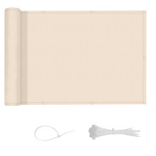 LOVE STORY Balcony Privacy screen 0.9x4m Balcony cover PES UV protection balcony panelling weatherproof, with cable ties,khaki