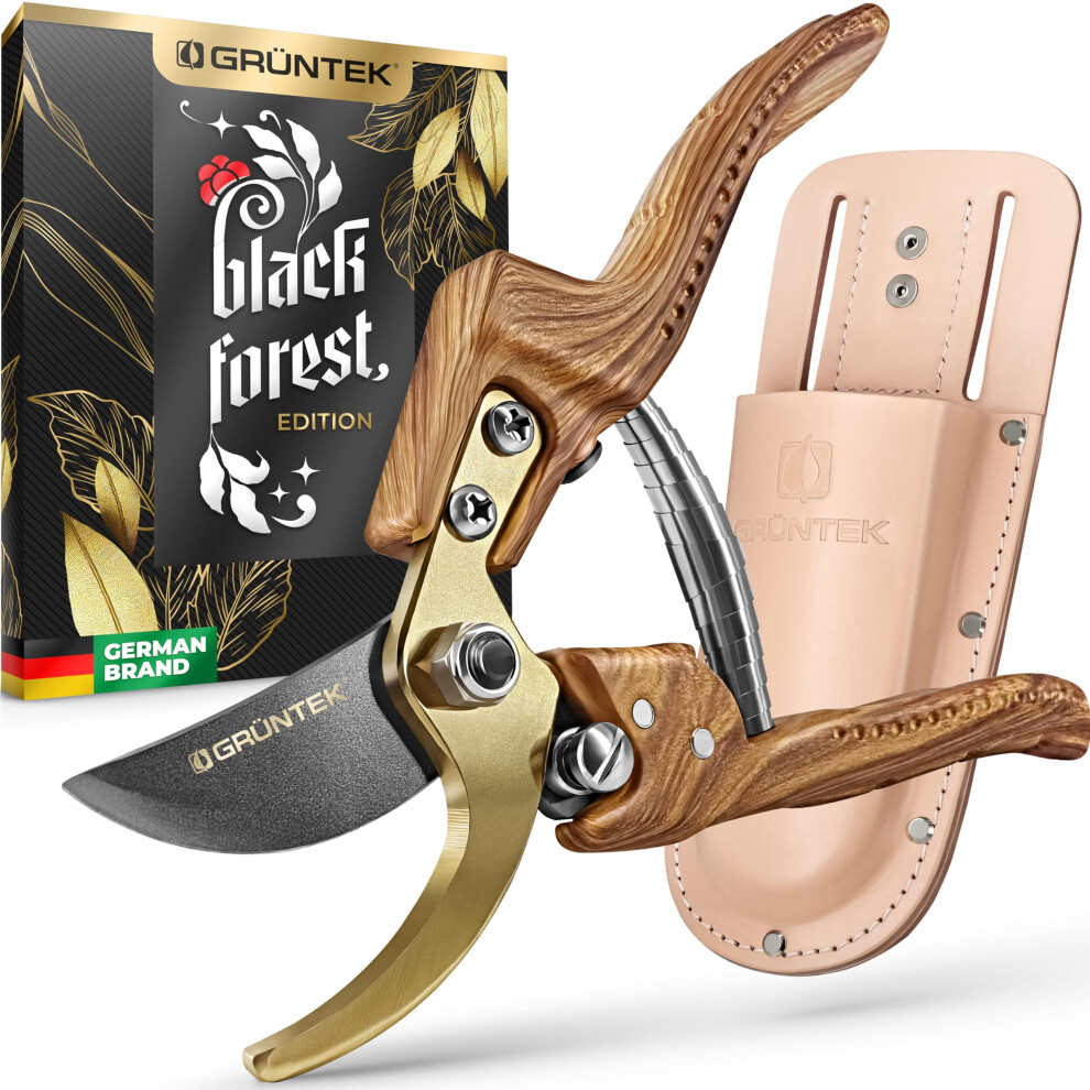 Gr?Ntek Professional Garden Scissors Premium Bypass 210Mm Pruning Shears With Genuine Leather Case Birthday Gift Idea 5051224424948