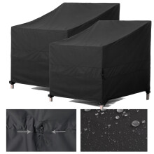 F&J Outdoors Garden Chair Covers Rocking Chair Dining Chair Cover Waterproof UV Resistant Heavy Duty Durable Waist Drawstring Tight Windproof Outdoor