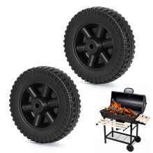 SEMINISMAR Grill Wheels, 6 Inch Plastic, Black, Pack of 2, Compatible with Charbroil G206-0025-W, 1415569, 80010191, 80008428 and Other Models