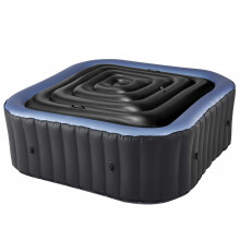 4.3 Ft Inflatable Hot Tub Cover Square Energy Saving Spa Lid Enclosure with Quick and Easy Inflation and Deflation Valve Windproof Rain Insulated Lid