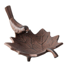 Fallen Fruits FB152 Small Cast Iron Bird Bath, antique brown