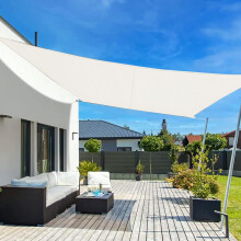 LOVE STORY Sun Shade Sail Waterproof Rectangle 4x6m Canopy Outdoor UV Block Sunshade Sail for Patio Garden Backyard?Cream