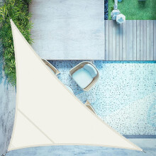 LOVE STORY Sun Shade Sail Waterproof Triangular 5x5x7m Canopy Outdoor UV Block Sunshade Sail for Patio Garden Backyard?Cream