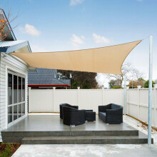 AXT SHADE Sun Shade Sail Waterproof 2.5x2.5m Square UV Block Canopy Awning for Patio Outdoor Garden Backyard -Sand