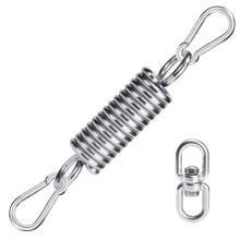 HOMPER Spring Hanging Kit 250KG Capacity, 2x M10 Snap Hooks, 1x Suspension Spring and 1x 360? Rotatable ring, for Hammock Swing Chair Boxing Punching