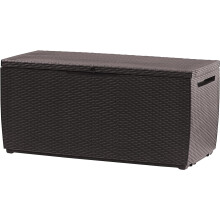 Capri – Outdoor Storage Chest, Capacity 305L, Resin, Brown, Garden and Terrace, 54 x 123 x 57 cm
