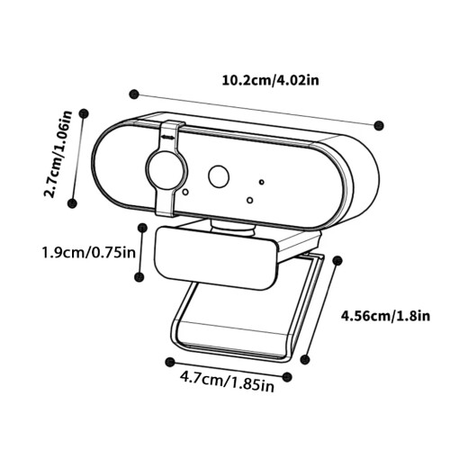Webcam W66USB com foco automático para laptops, com resolução opcional de 1080p/2K/4K e microfone digital integrado. 1