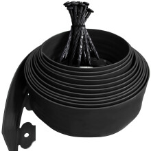 Flexible Lawn Edging 10m, 10cm High Plastic Garden Edging Border, Heavy-Duty Edging for Lawns & Gardens with 50pcs Stakes, Durable Landscape Border