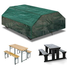 RICHIE Picnic Table Cover Garden Folding Picnic Table Bench Covers Furniture Covers Waterproof with Drawstring (183x145x76cm,Green)