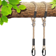 SELEWARE Swing Attachment Rope Hammock - Adjustable Rope Tree Swing with Carabiner Hanging Chair Suspension Holds 453KG Swing Suspension Tree for