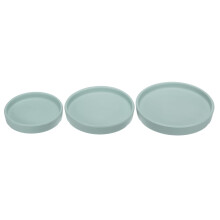 M METERXITY 3 Pack Planter Saucers - Ceramic Plant Tray Flower Pot Drip Trays Round Apply to Outdoor/Garden (4/5/6inch, Blue)