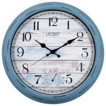 OCEST 16 Inch Garden Clocks Outdoor Waterproof, Large Wall Clock with Thermometer, Silent Non-Ticking Battery Operated Decor for Patio Pool Porch