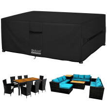 Dokon Garden Furniture Covers Waterproof Upgrade 420D Oxford Fabric Cube Patio Set Cover Weatherproof Winter Outdoor Table and Chair Cover with Air