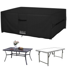 Dokon Garden Furniture Covers Waterproof Upgrade 420D Oxford Fabric Cube Patio Set Cover Weatherproof Winter Outdoor Table and Chair Cover with Air