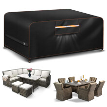 Aoretic Outdoor Garden Furniture Covers Waterproof Rectangular with Air Vent Garden Table Cover Waterproof for Patio Bistro Set Rattan Sofa Chairs