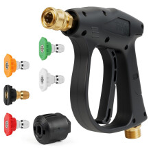 vsshe High Pressure Washer Gun, 4350 PSI Cleaning Gun, Car Wash Water Guns, Cleaning Car Washing Guns with 5 Water Nozzles, with M22 14MM Hose