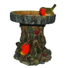 Vivid Arts Tree Trunk Bird Feeder with Robins Garden Decor BC-TRTK-B