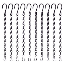 Keadic 15 Pack 19.7'' Metal Hanging Chain, Black Garden Plant Hangers for Decorative Ornaments, Bird Feeders, Planters, Billboards, Lanterns, Wind