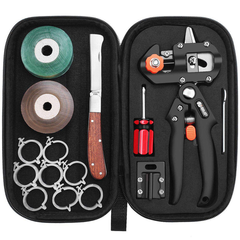 Fujiwara Garden Grafting Tool, Multifunctional Pruning Scissors Kit, U-Graft/V-Graft/Omega-Graft Seedling For Fruit Tree Grafting Set,Including 5051224437559
