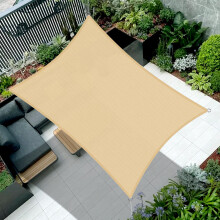 Cool Area Sun Shade Sail 2x3m Rectangle Water Resistant, suitable for gardens, terraces and other outdoor, Sand