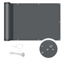 Cool Area balcony privacy screen, PES balcony cover anti-peeping, anti-rain, anti-ultraviolet, 90x400 cm, Anthracite