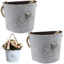 Fuxunamz Flower Basket Planters Hanging Pots - Semi-Round Indoor/Outdoor Wall Hanging Decoration, Pack of 2, White, 18x14x11cm