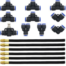 CESFONJER 8mm Quick Connector, 6 Pcs Quick Sprinkler Head Universal Adjustment, Watering and Flower Watering Irrigation Micro Spray New Nozzle, with