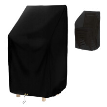 RICHIE Garden Stacking Chair Covers Waterproof, Garden Chair Covers for Stackable Chairs, Windproof, Anti-UV Heavy Duty 420D Oxford Fabric Reclining