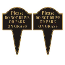Yuntarda Do not Drive or Park on Grass Sign, 2-Pack 10?x14? Stay Off Grass Sign with Integrated Stake Rust-free Aluminum Yard Sign Easy Install for