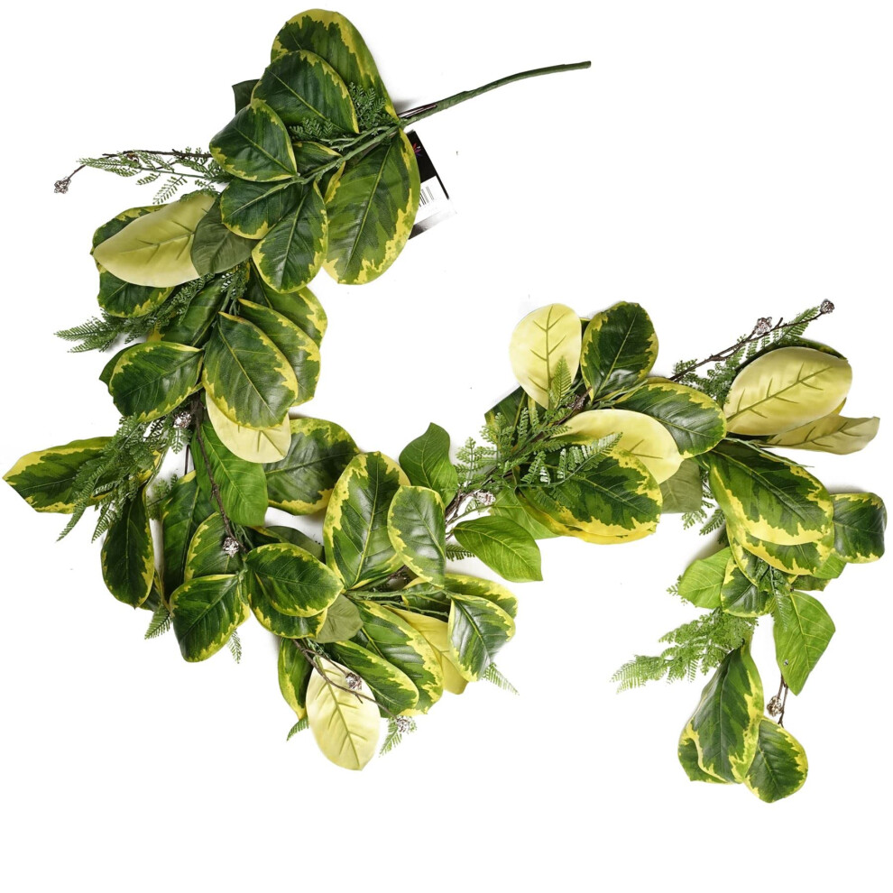 Leaf Design Artificial Garland Hanging Plants, 180Cm Golden