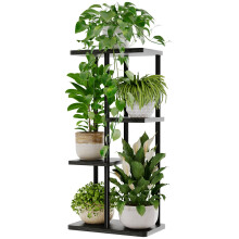 Bamworld 4 Tier Plant Stands Indoor, Corner Shelf Plant Stand for Multiple Indoor Plants, Metal Tiered Display Stand for Living Room Balcony Garden