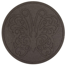 Nicoman 18" Round Butterfly Garden Stepping Stone Recycled Rubber Steps Hard Wearing Heavy Duty Outdoor Pathway Tiles - (Earth, Dia.46cm, Set of 1)