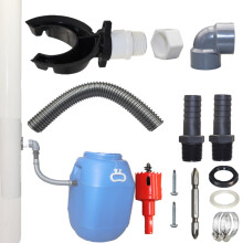 Water Butt Rain Collector for Down Pipe,Outdoor Rain Barrel Water Collector Diverter Kit,Water Butt Connector Link Kits with 0.5m 25mm Hose