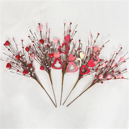 Arranjo floral para o Dia dos Namorados com frutinhas artificiais – 42 cm (16,5 polegadas) 2