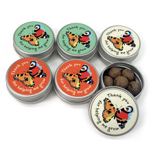 SEEDBALL Wildflower Seed Bombs Mini Gifts - Thank You for Helping Me Grow | Eco Friendly British Wild Flower Seed Mix for Bees - Gardening Gift for