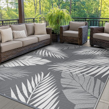 GENIMO Outdoor Rug 240 x 300 cm ? Extra Large Waterproof Reversible Garden Rug, UV Resistant & Washable Plastic Carpet for Patio, RV, Picnic,