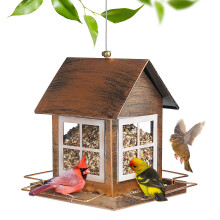 IWTTWY Bird Feeder Hanging, Heavy Duty Metal Squirrel Proof Bird Feeders, Large Capacity Wild Bird Seed Feeder for Garden Yard and Outdoors