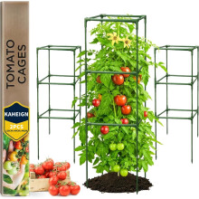 KAHEIGN 2Pcs Garden Tomato Cages, 120CM x 40CM x 40CM Square Plant Support Cages Adjustable Garden Steel Stake Frame Trellis for Vertical Climbing