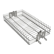 Onlyfire BRK-6042 Stainless Steel Flat Spit Rotisserie Grill Basket Fits 1/2? Hexagon, 3/8" Hexagon, 3/8" Square & 5/16" Square Rotisserie Spit Rods