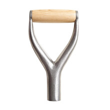 Shove l D Grip Handle 3.1cm/1.22inch Inside Diameter Metal Shove l Replacement Handle with Wooden Grip Spade Handle for Garden Digging Raking Tool