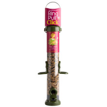 Medium Metal Bird Feeder for Garden and Wild Birds - Jacobi Jayne? Ring-Pull? Click Medium Seed Feeder, Green - Heavy Duty Metal Bird Feeder Perfect