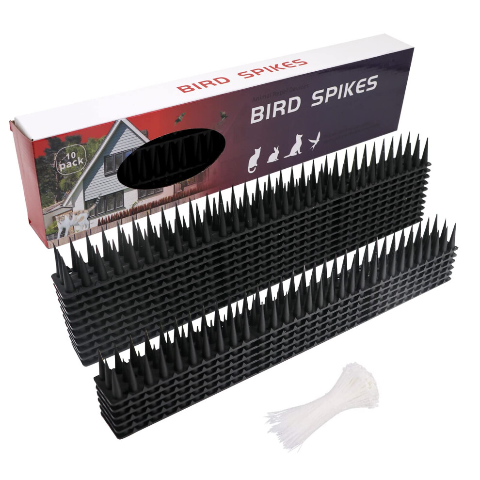 Mainoshy 10Pcs Fence Spikes For Bird Pigeon Cat Plastic Bird Spikes Pigeon Spike Garden Security Bird Deterrent Spikes For Squirrel Pigeon 8000003819243