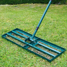 Signstek Lawn Leveling Rake, Stainless Steel Lawn Leveler with 30? x 10? Ground Plate, 76.7? Adjustment Long Handle, Level Lawn Tool for Grass, Golf