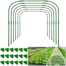 6 Packs 82x105cm Garden Hoops for Netting,Greenhouse Support Hoops with Detachable Stakes,Green Tall Plant Grow Tunnel Hoop,Rust-Free Protection