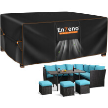 Enzeno Garden Furniture Cover, 230X230X90cm Outdoor Patio Furniture Cover Waterproof,420D Heavy Duty Oxford Garden Table Covers Windproof,Anti-UV for